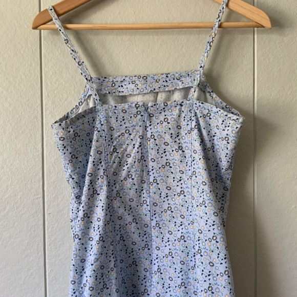Floral Blue Spaghetti Strap Dress - Picture 4 of 5